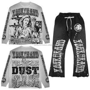 2025 New Wholesale Design <b>Funnel</b> Neck Street Wholesale Acid Wash Sweat Suit Women Sweat Suits Plus Size for Women Crop Tracksuit - Product Image 4