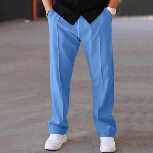 กางเกงทรงตรงเข้ารูปของผู้ชายกางเกงกีฬาทรงสลิมฟิตกางเกงลำลองสีทึบอเนกประสงค์โลโก้ออกแบบได้ตามต้องการ OEM - Product Image 6