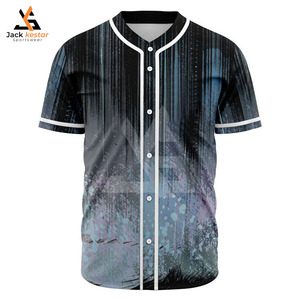 Camiseta de Béisbol Personalizada al por Mayor, Ropa de Softbol, Sublimación, Malla de Poliéster Antibacteriana, Cuello en V, Unisex, Adulto - Product Image 1