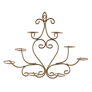 เชิงเทียนโลหะขัดเงาสีทองงานหัตถกรรมอินเดียแบบโบราณเชิงเทียนติดผนังไฟ LED สำหรับตกแต่งเชิงเทียนขนาดบรรจุได้ตามต้องการ - Product Image 3