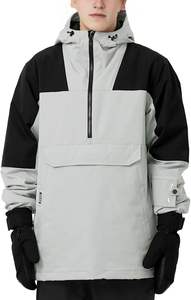 Veste de snowboard coupe-vent imperméable pour hommes personnalisée manteau de ski d'hiver à fermeture éclair avec capuche vêtements de sport de plein air en gros - Product Image 4