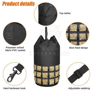 Bolsa de heno duradera para caballos con cierre seguro y material de nailon resistente al desgarro, bolsa de heno multiusos para caballos - Product Image 4