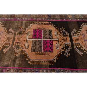 <b>Traditional</b> Brown Orange 5.7 X 13ft Turkish <b>Rug</b> Classic Patchwork Design Wool Viscose Material Latex for Living for Teens - Product Image 5