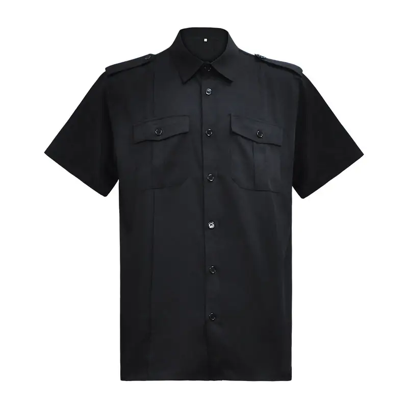 Hete Verkoop Oem Aangepast Ontwerp Zwarte Kleur Unisex Tactische Bewaker Officier Uniformen Shirt