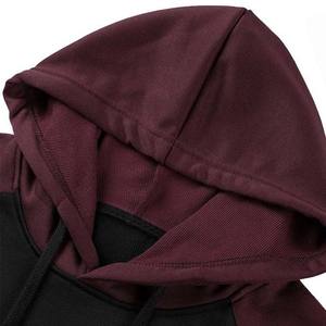 Nueva llegada 100% algodón polar pulóver sudaderas con capucha personalizado al por mayor patrón sólido sudadera de talla grande para otoño contraste de color - Product Image 6