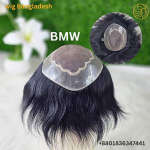 Base de Peluca B M W Transpirable, Cabello Humano Remy Europeo 100%, Onda Profunda, Base de Encaje PU para Extensiones de Cabello para Hombre - Product Image 4