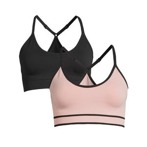 Sujetador acanalado de tiro alto y secado rápido para mujer, conjuntos de Fitness para gimnasio, Algodón ligero y LICRA, espalda cruzada suave, estilos de Yoga, talla XL - Product Image 1