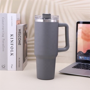Bleu royal H2.0 enduit de poudre sous le gobelet de 40oz avec botte et poignée <span class=keywords><strong>amovible</strong></span> pour graver au laser h2.0 Flowstate SS Cup - Product Image 5