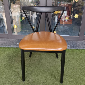 Silla de Café de Piel Sintética para Mujer con Estructura de Hierro con Recubrimiento en Polvo GCF181 - Product Image 2
