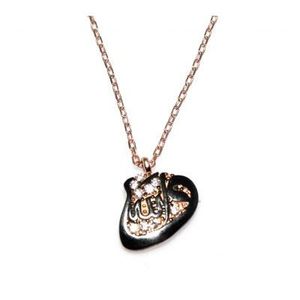 Collier en argent sterling 925 avec pierre blanche et inscription 'Vav Allah' finition or rose, cadeau idéal - Product Image 3