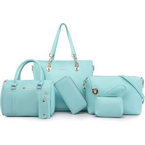 Colección de Bolsos de Mano Modernos de Cuero Vacuno Genuino para Mujer, Bolso de Hombro, Bolso Cruzado, Cartera, Bolsa de Cosméticos, Juego Completo - Product Image 1