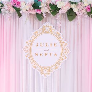 Acrylic Oval <b>Wedding</b> Nameplate <b>Welcome</b> <b>Sign</b> with Wall Mount Installation - Product Image 1