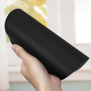 Alfombrilla de ratón ergonómica negra de cuero PU para mujer, diseño deportivo de carga inalámbrica cuadrada 3D de 25,3*23cm para PC, tamaño personalizable - Product Image 4