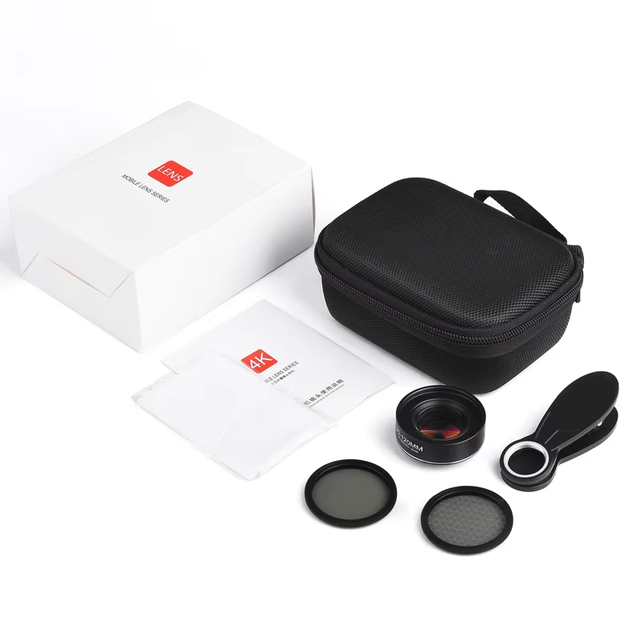 Custom Logo/Packing Available:30-120X Super Zoom Macro Phone Camera Lens Filter Kit Jewelry Livestream HD Clip-On Mobile Lens