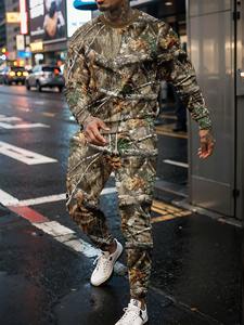 Jungle <b>Camouflage</b> 3D Print Long Sleeve Man 2 Piece Set Eco-Friendly Streetwear Casual Tracksuit Male Oversized Tops for Winter - Product Image 3