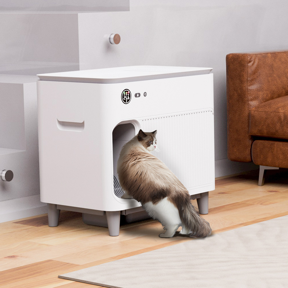 La mejor nueva caja de arena para gatos para padres de mascotas Control de olores inteligente completamente automático Caja de arena de autolimpieza de gran capacidad para gatos