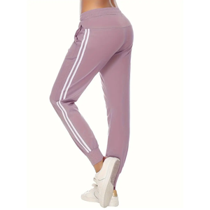 Wholesale New Custom Made Women's High Quality Gym Sports Sweatpants Mid-Waist <b>Joggers</b> Canvas Casual Drawstring <b>Stacked</b> Workout - Product Image 4