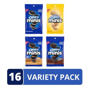 OREO Minis Sandwich Cookies Variety Pack, Original Creme, Chocolate Creme, Peanut Butter Chocolate, and Golden OREO, 16-3 oz Bag - Product Image 5