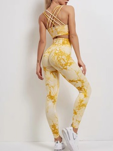 Conjuntos de entrenamiento de alta calidad para mujer-Top de yoga sin costuras Pantalones largos de cintura alta Cintura media Estampado sólido XXS Push-up Características Spandex - Product Image 4