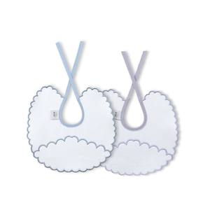 Paquete de 2 Baberos de Tela 100% Algodón en Gris y Azul para Bebés y Niños - Product Image 1