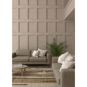 พรมขนสัตว์ถักมือสีเบจและสีน้ำตาลขนาดใหญ่ รุ่น AKWJ-1005 ลายแบบนามธรรม สำหรับตกแต่งห้องนั่งเล่นวัยรุ่น - Product Image 5