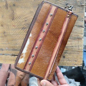 Nueva Cartera de piel de vaca Popular, bolso de mano de moda occidental para mujer, Cartera de piel de vaca de tamaño personalizado - Product Image 4