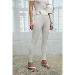GRIMELANGE SISILY Women's Soft and <b>Stretch</b> Fabric Buckle Detail Slim Fit <b>Leggings</b> - Product Image 6