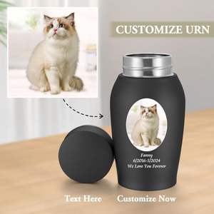 Urnes personnalisées pour cendres humaines Mini urne pour cendres homme femme Photo petite urne en acier inoxydable mémorial crémation noir mat - Product Image 5