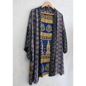 Robe de chambre en soie respirante à motifs indiens, taille plus, longueur genoux, pour femmes - Product Image 2