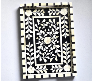 Plateaux de service en incrustation d'os et de nacre très demandés, idéaux pour les magasins de décoration intérieure, adaptés à l'artisanat de Tayyab - Product Image 2