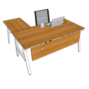 BFAB010-160x160cm Bamboo L-Shaped <b>Desk</b> with Adjustable Height <b>Foldable</b> and Feature Drawer for Home <b>Office</b> Wood Material - Product Image 4
