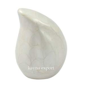 กาน้ำชาสีขาว URN พร้อมอุ้งเท้าสวยสลักเคลือบสีขาวสำเร็จรูปรูปหยดน้ำตาโกศสัตว์เลี้ยง - Product Image 5