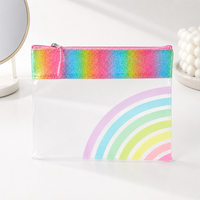 Pochette de maquillage en PVC givré à marque privée avec fermeture éclair en PVC imperméable imprimée sur mesure pour emballage cadeau de voyage de marque de beauté