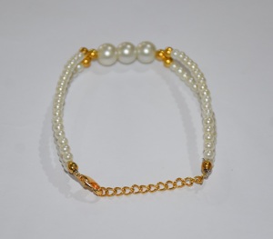 Top quality Pearl <b>Gemstone</b> beads 4X8 mm bead <b>bracelet</b>. Gold plated <b>bracelet</b>. <b>gemstone</b> beads handmade <b>bracelet</b> - Product Image 2