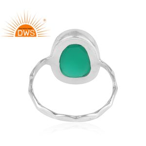 เครื่องประดับแหวนพลอยโอนิกซ์สีเขียวธรรมชาติสีเงิน925ชั้นดีดีไซน์ใหม่สำหรับเป็นของขวัญสำหรับผู้หญิง - Product Image 4