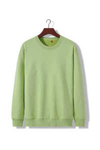 Sudadera de cuello redondo de algodón 100% de peso pesado Esenciales de invierno con técnicas bordadas Patrón sólido Diseño liso - Product Image 4