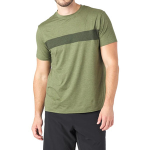 T-shirts d'été respirants en tricot à coutures contrastées pour hommes, broderie à manches courtes, conception personnalisée, fournisseur de BD - Product Image 1