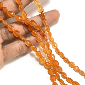 Perles en forme de pépite à facettes pierre précieuse cornaline orange naturelle en gros fournitures de perles - Product Image 2