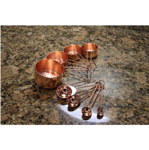 ช้อนตวงทองแดงแบบค้อนใหม่สำหรับทำอาหารและอบสำหรับใช้ในครัวที่บ้านมีขนาดแตกต่างกันถ้วยตวงและช้อน - Product Image 5