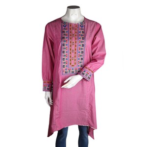 คุรตีทรงเอปักลายสำหรับผู้หญิง - สีชมพู - Product Image 2