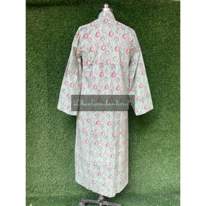 Vestido de algodón de verano para mujer, manga larga, bolsillos, estampado de bloque a mano, tinte Natural, ropa de fiesta informal, blusa de alta calidad, playa para niñas - Product Image 6