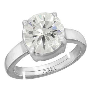 Certified 6.5cts Zircon 92.5 Sterling Silver <b>Adjustable</b> <b>Ring</b> Cushion Cut with Geometric Pattern Invisible Setting for Engagement - Product Image 1