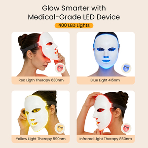 เครื่องบำบัดด้วยแสงสีแดงแบบพกพา ระดับมืออาชีพ ชาร์จซ้ำได้ ได้รับการรับรองมาตรฐานทางการแพทย์ 510K  พร้อมอินฟราเรด LED สำหรับดูแลผิวหน้า - Product Image 4