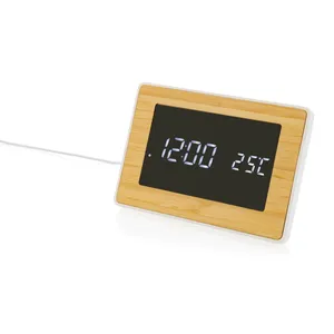 Utah <b>LED</b> Bamboo Desk & Table <b>Clock</b> Sustainable <b>LED</b> Gadgets - Product Image 1