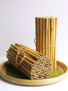 Pailles en bambou fabriquées à partir de bambou 100% naturel, écologiques et biodégradables, couleur jaune, logo personnalisé - Eco2go Vietnam - Product Image 5