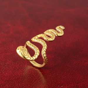 Anillo de Serpiente Gótico en Oferta, Anillos de Animales para Mujer, Chapado en Oro de 18k, Banda de Latón Gótica, Joyería Punk Biker para Venta al por Mayor/OEM/ODM - Product Image 4