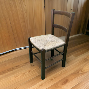 Sedia in legno lavorata a mano con sedile in paglia Color noce 33cm schienale 2 doghe per soggiorno 39.5x36.5x70 cm peso 5kg - Product Image 6