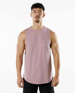 2026 Spring Summer New Split Sports Tank <b>Top</b> Loose Round Neck Sleeveless 100% Cotton Breathable Quick Dry <b>Men's</b> Vest - Product Image 5