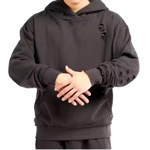 Sudadera con Capucha de Invierno para Hombre, Diseño Personalizado, Estilo Urbano, Lavado Ácido, 100% Algodón Orgánico, Ecológica - Product Image 4