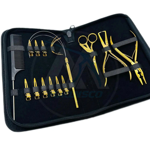 Kit de Herramientas para Extensiones de Cabello Hechas a Mano, Kit de Herramientas Personalizadas para Extensiones de Cabello, Juego de Alicates Profesionales para Extensiones de Cabello, 17 Piezas, Alicates de Trabajo - Product Image 1